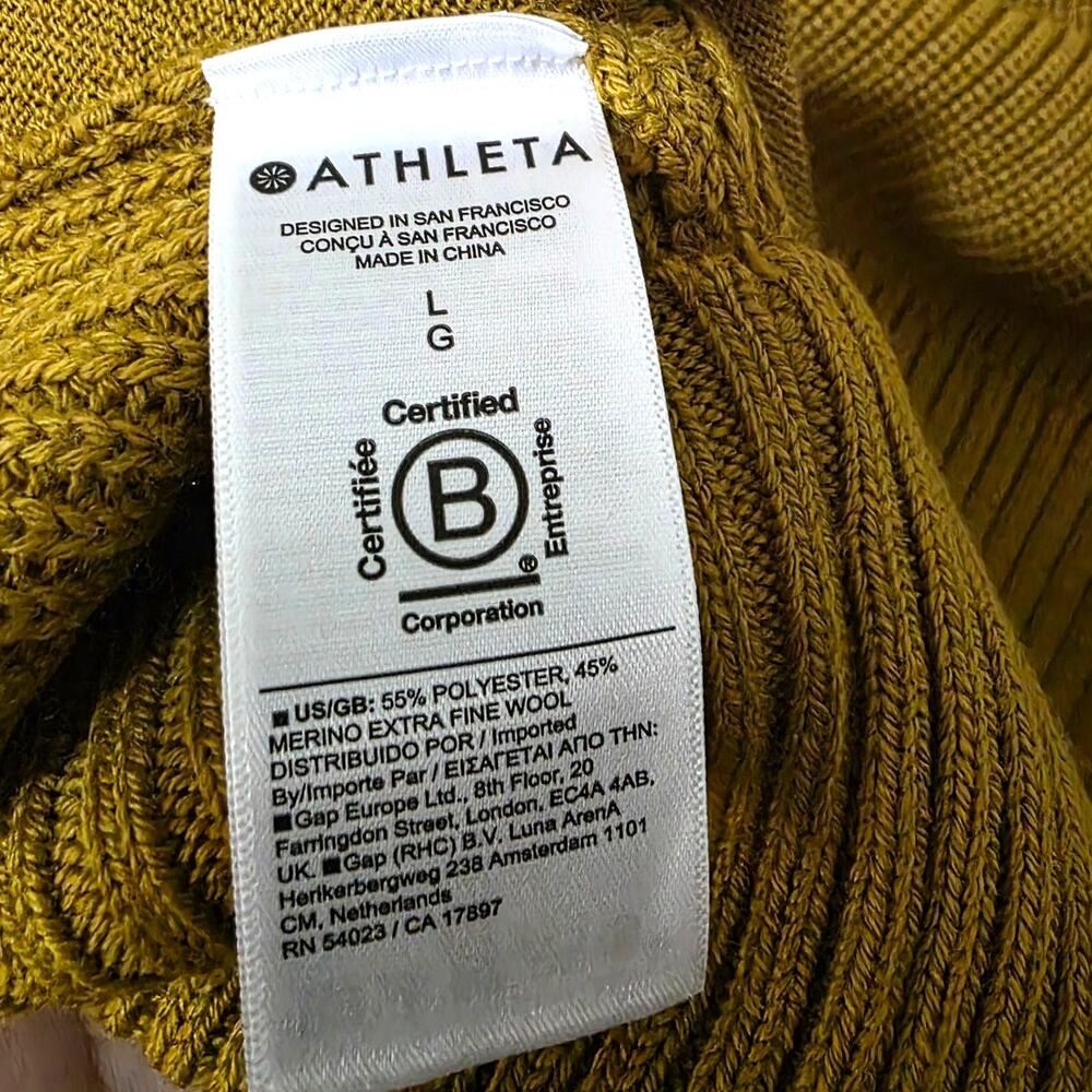 Athleta En Route Full Zip Sweater Thermolite Cardigan Jacket Palo Verde Wool - Picture 10 of 11